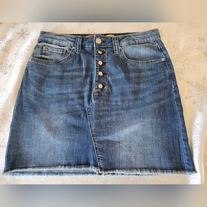 7 For All Mankind Denim Asymmetrical Buttons Mini Skirt, Weekend Skirt  SZ 10
